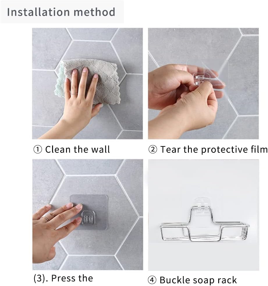 2026 Upgraded Stainless Steel Soap Dish (Set of 2) - No Drill Adhesive Bar Soap Holder for Shower & Sink, Rustproof & Quick-Dry - Fits Most Soaps (5.6"x3.5") (Silver)