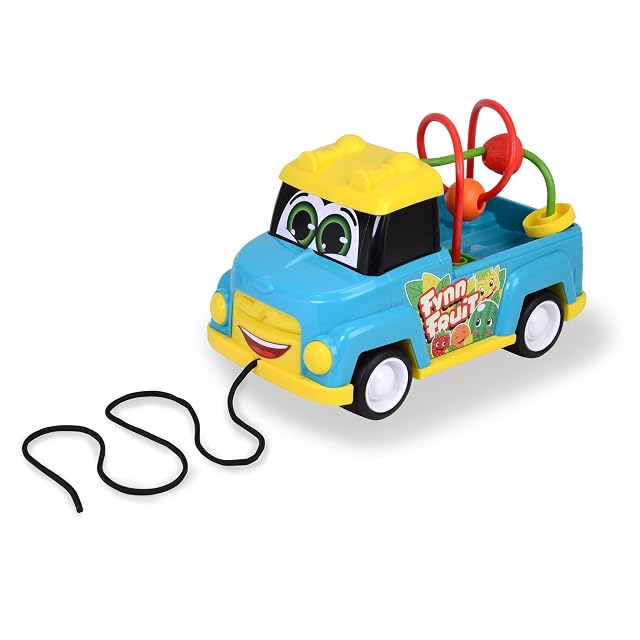 ABC Camión de Juguete Fynn Fruit de Juguete con Frutas (25 cm) Juguete con Laberinto de Cuentas