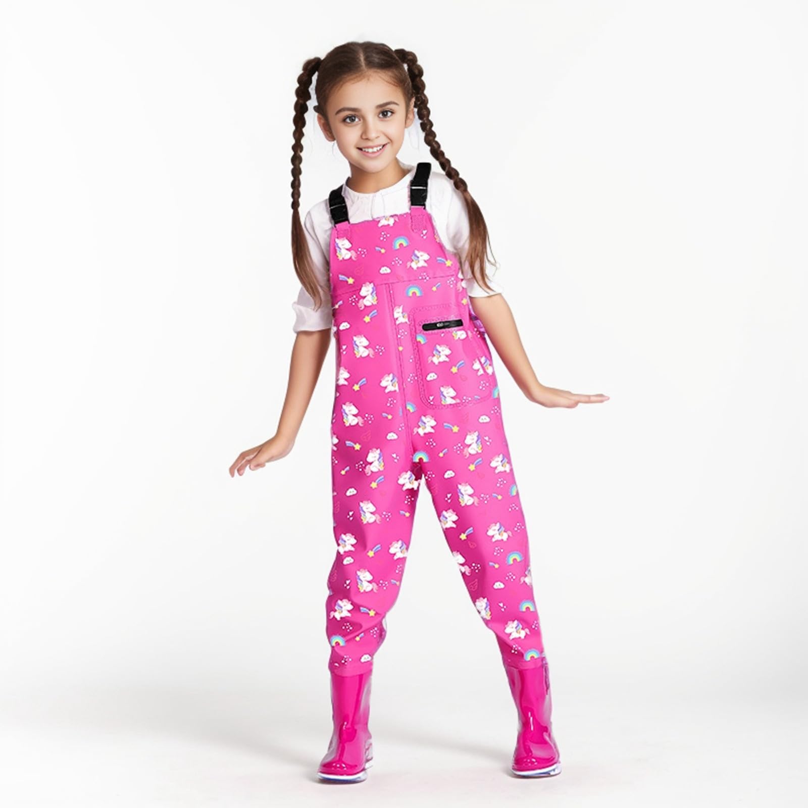 Trampolieri per bambini a forma di animale dei cartoni animati, Trampolieri da pesca per giovani per bambini piccoli, Trampolieri per caccia e pesca a prova di acqua con stivali per ragazze/A