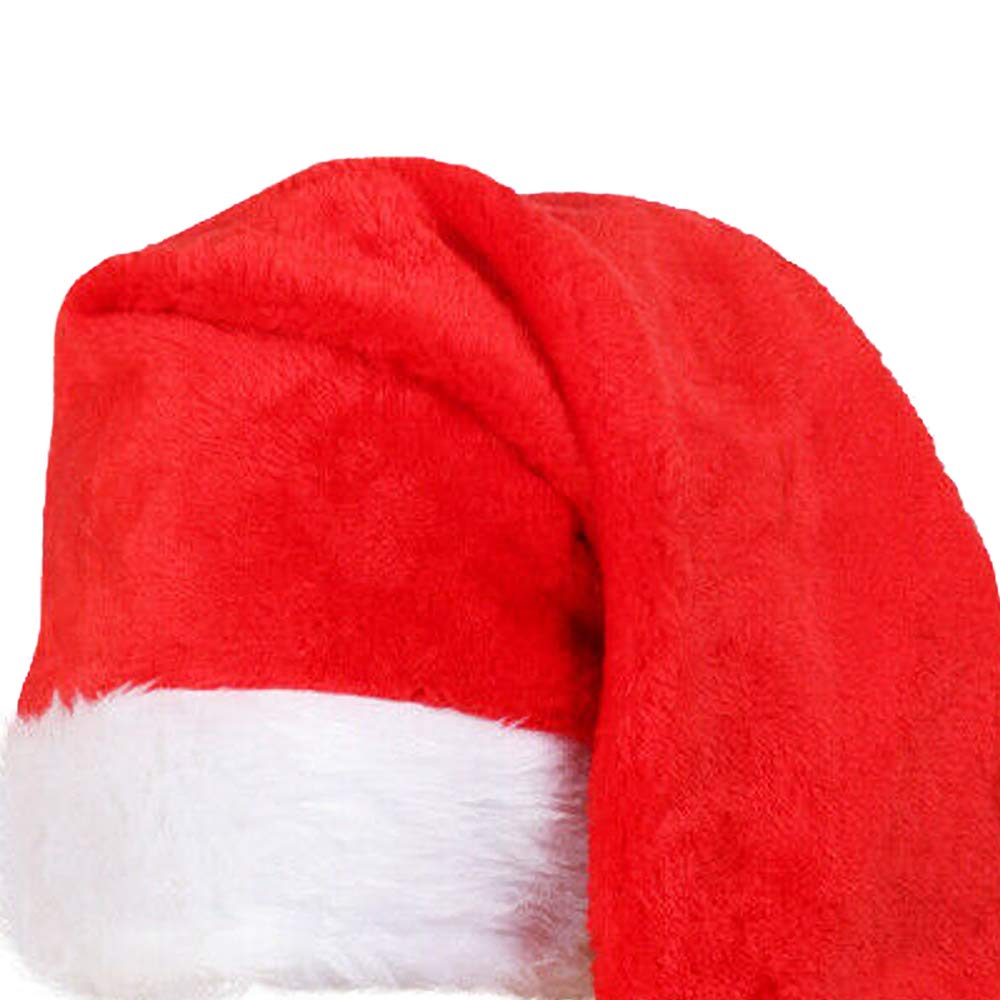 Cappello di Babbo Natale, cappello di Babbo Natale, cappello di Babbo Natale, cappello di Babbo Natale da donna, rosso con bordo bianco e palla bianca (confezione da 12)