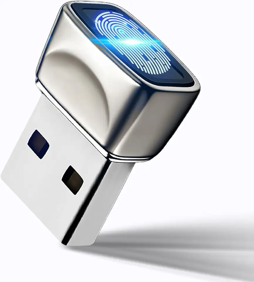 Leitor de impressão digital USB para Windows10/11, Windows Hello Mini scanner de impressão digital, configuração de driver automático de concha de metal - Login sem senha do Windows para