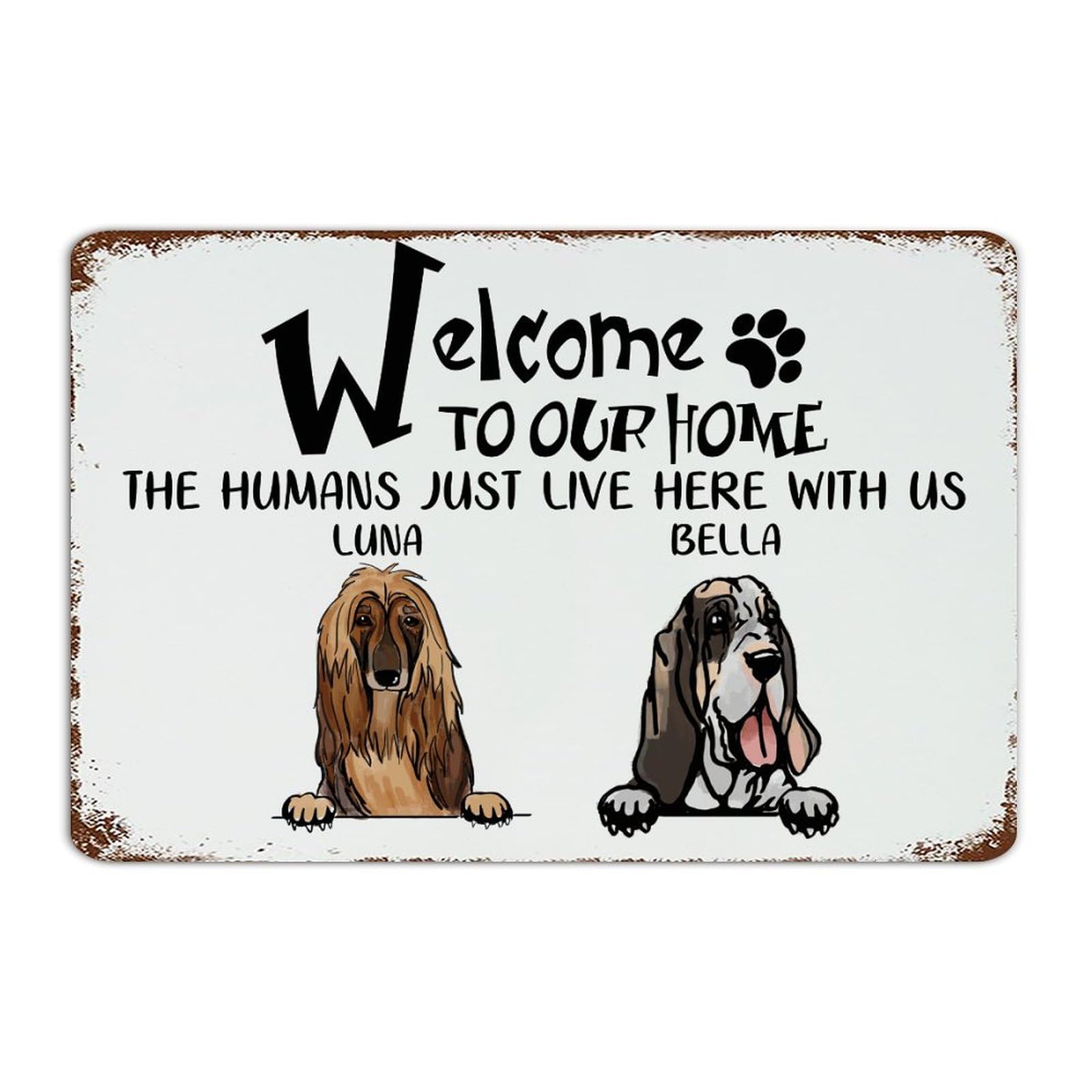 Plaque en métal décoration de chambre pour homme personnalisable avec chat