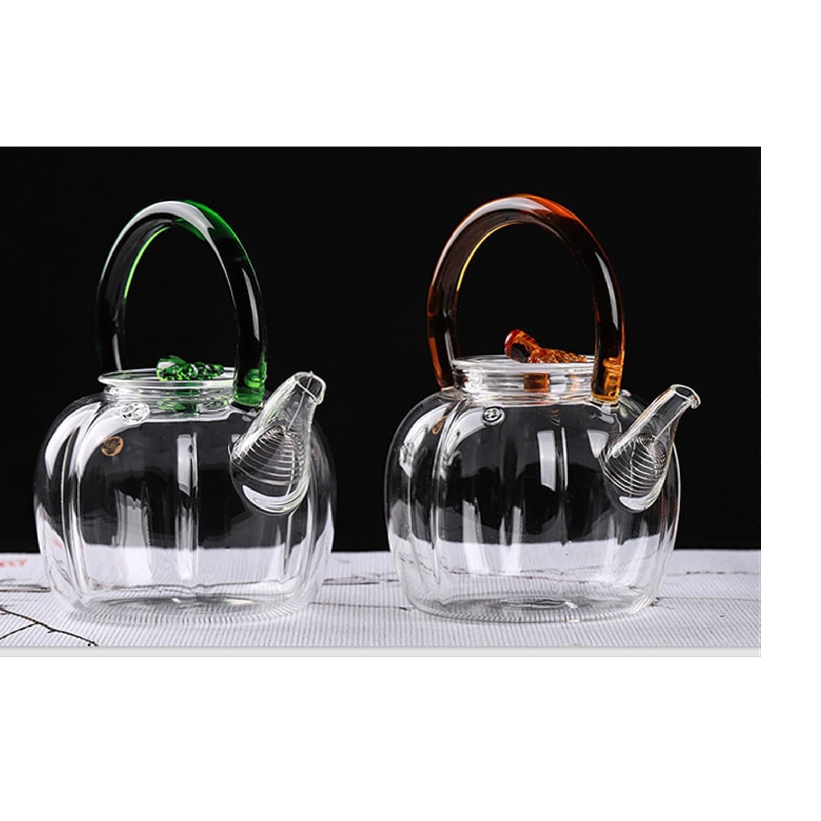 Teiera Giapponese Teiera Teiera Moderna e squisita Teiera in Materiale di Vetro Trasparente Resistente al Calore con Coperchio Teiera Tradizionale(Grün)