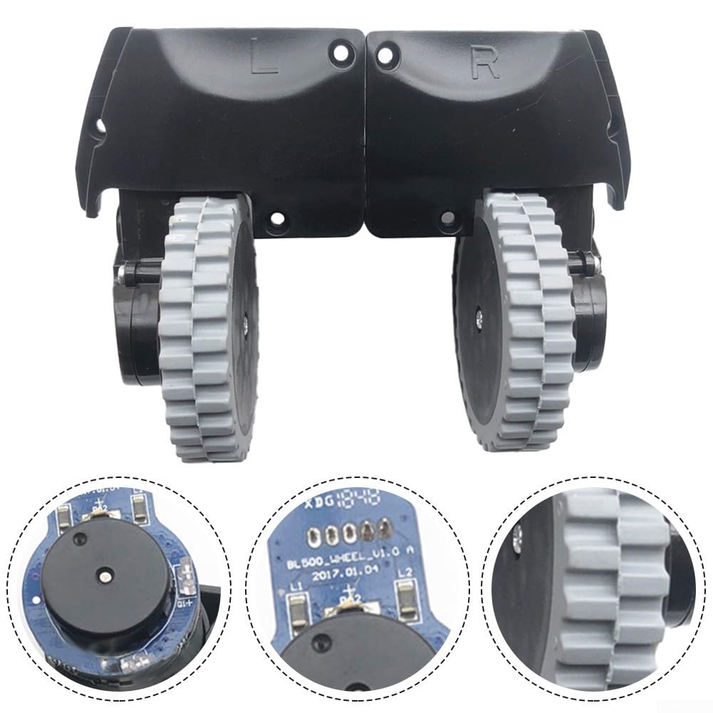 GLOBALHUT Rueda derecha izquierda para robot aspirador Cecotec 1490 1590 1390 (rueda derecha + rueda izquierda)