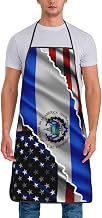 Usa American And El Salvador El Salvadoran Flag Friendship Flag Chef Bib Apron For Men Women,Waterproof Kitchen Cooking Bbq Commercial Restaurant Gardening, Unisex Funny Gifts