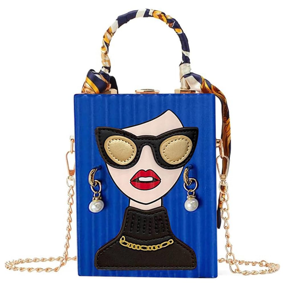 Novelty Unique 3D Lady Face PU Leather Top Handle Satchel Handbags for Women Funky Tote Purse Hobo Crossbody Shoulder bags