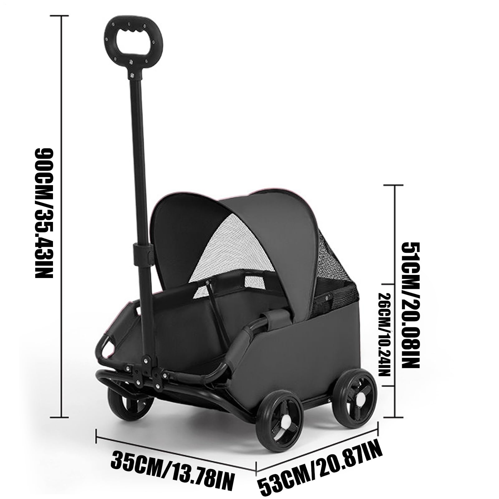 Kinderwagen für Haustiere | Haustier-Kinderwagen | Transportwagen | Klein, zusammenklappbar, 7 kg | Leichtgewicht für den Transport von Hunden, Katzen