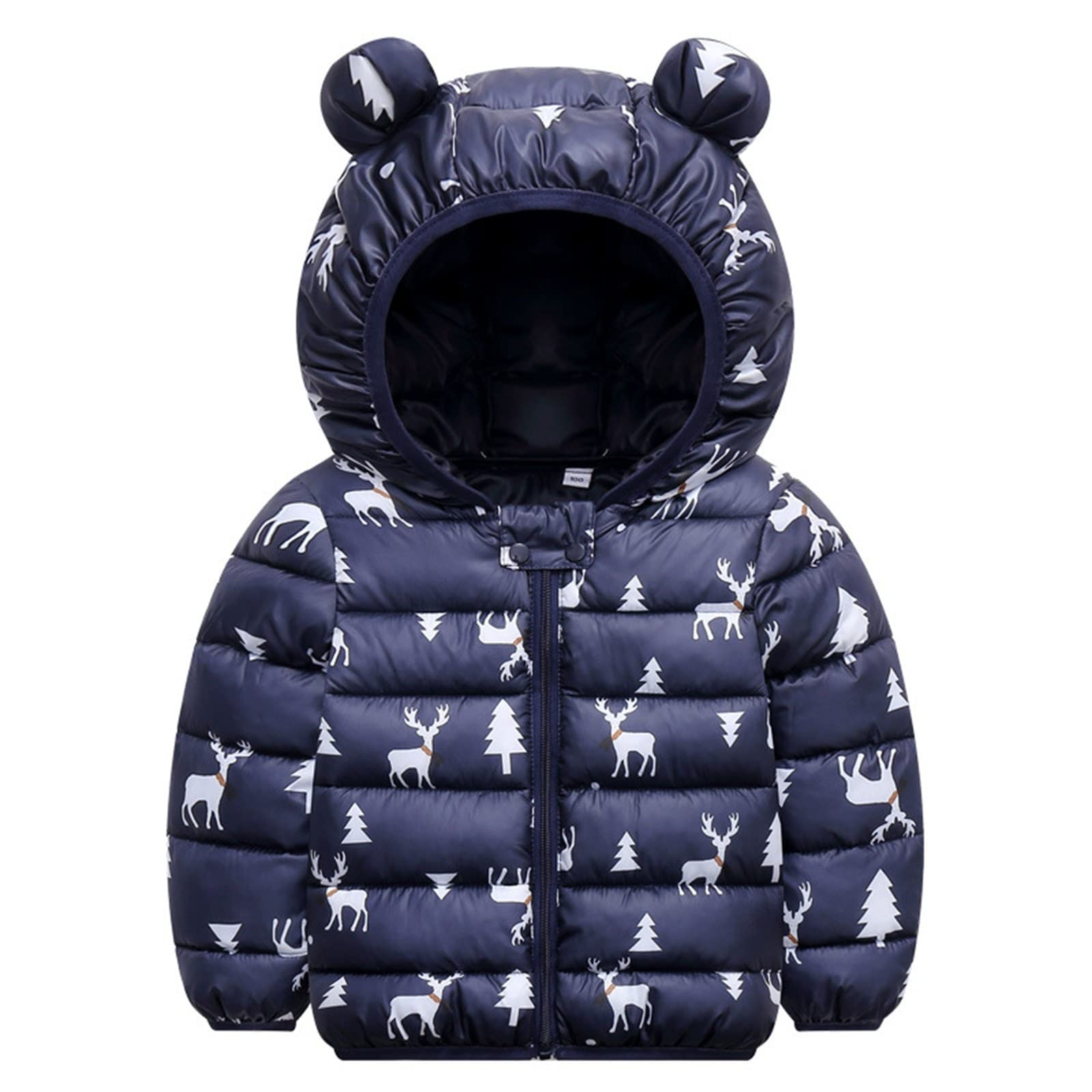 Toddler Kids Baby Boys Girls Winter Warm Rainbow Colour Coats Bear Ears  Hooded Padded Jacket Outwear Toddler Winter Coat for Boys 4t