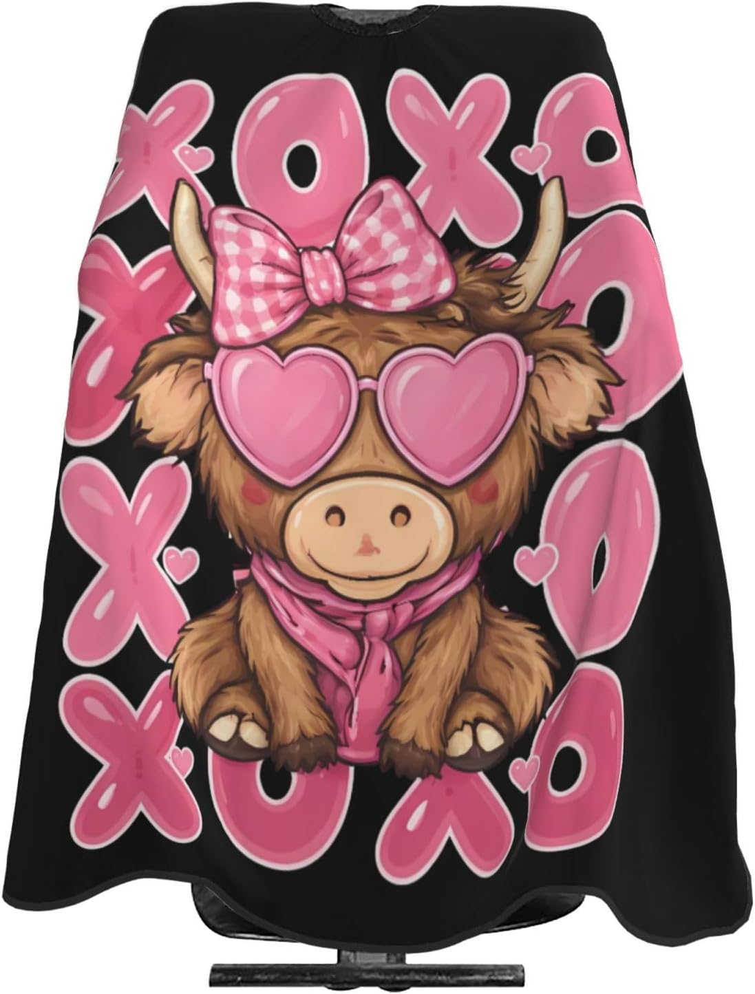 Valentine's XOXO Adult Hair Cutting Cape 55x66in Adjustable Snap Closure Salon Hairs Hat Shaving Bib