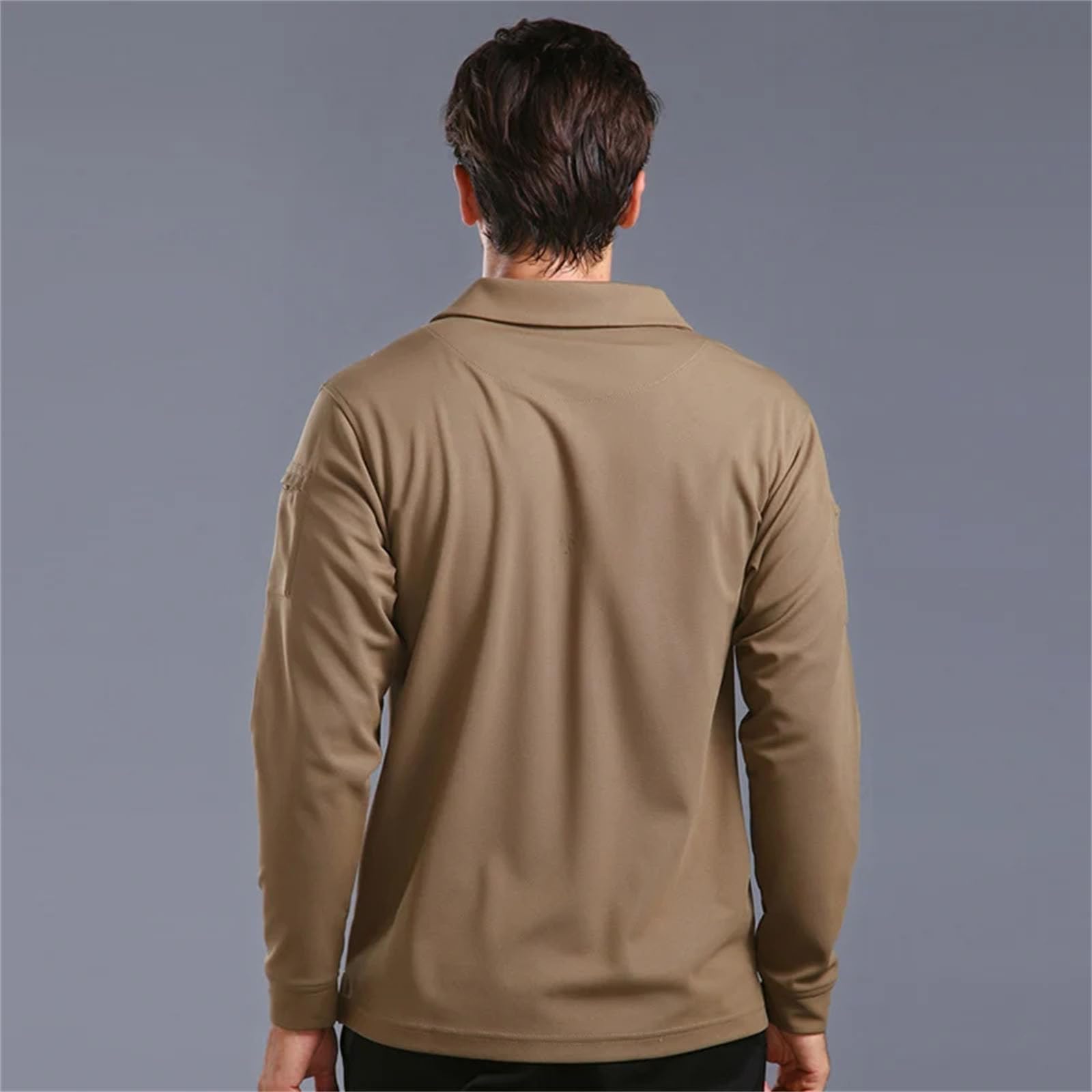 Herren Langarm Poloshirt Atmungsaktiv Casual Langarm T-Shirts