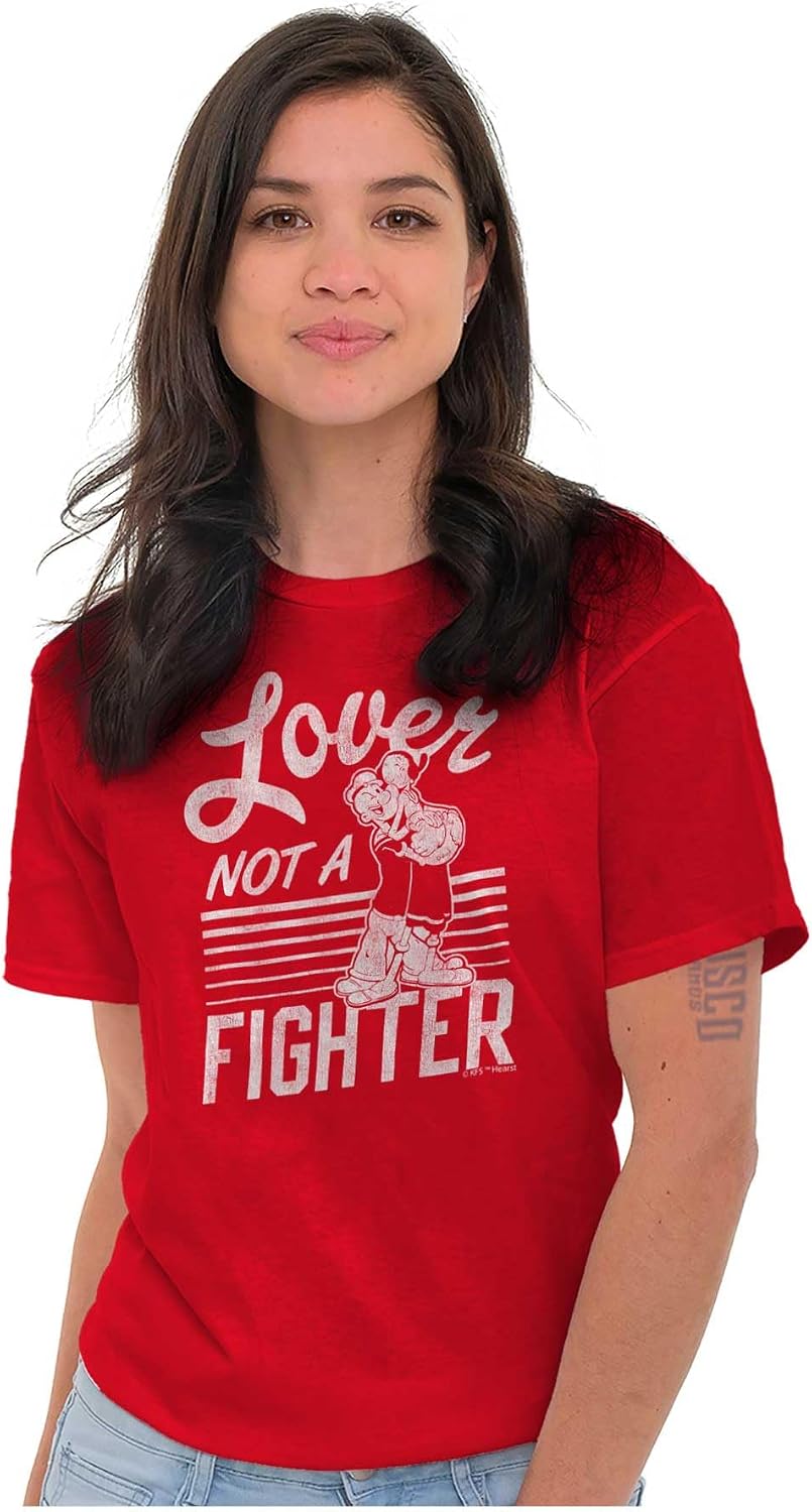 Popeye The Sailor Loves Not a Fighter Graphic T Shirt Men or Women