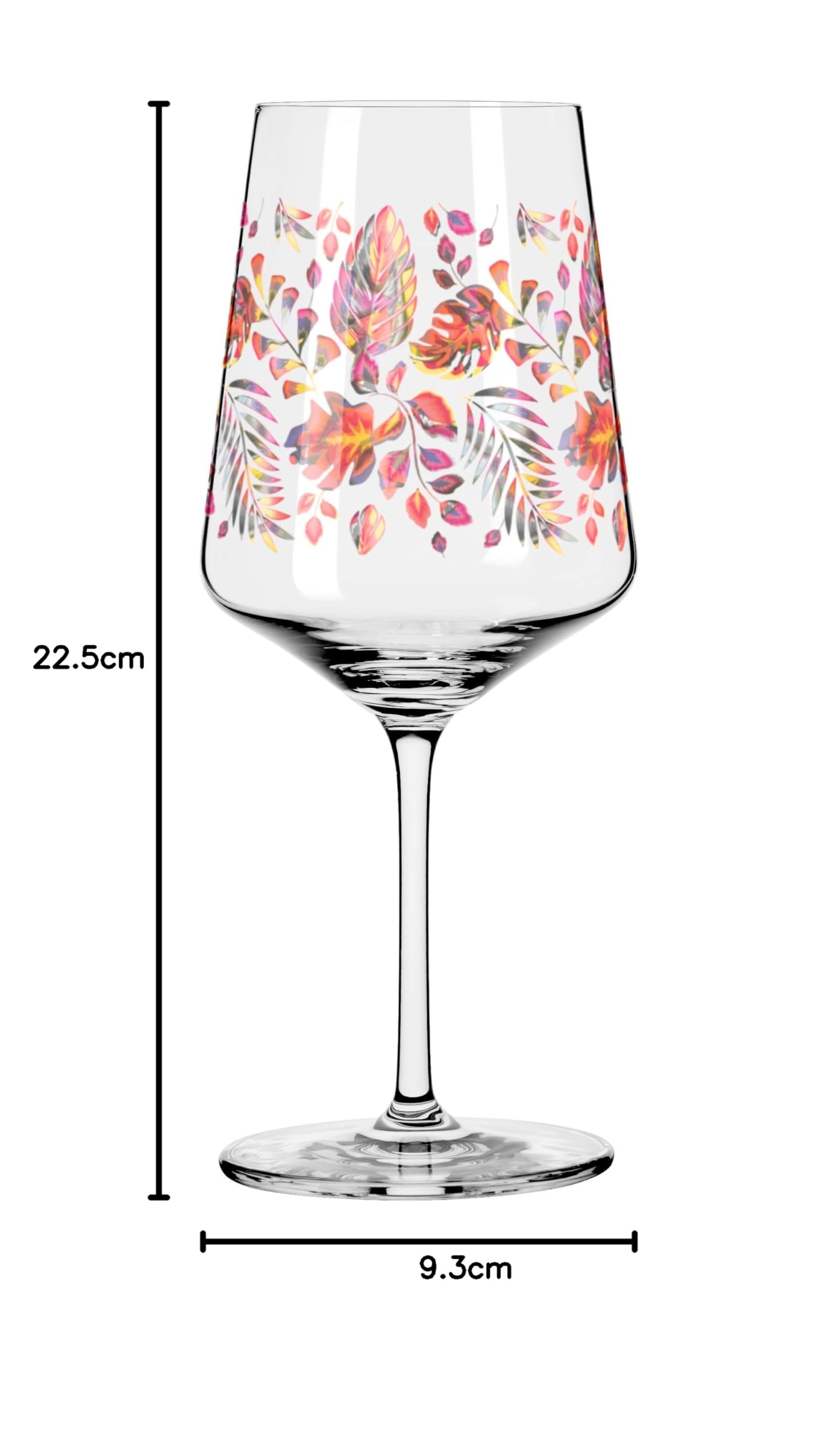 RITZENHOFF 2841016 Bicchiere da aperitivo 500 ml - Serie Sommerrausch No. 16 - Bicchiere da aperitivo motivo fogliame arancione - Made in Germany