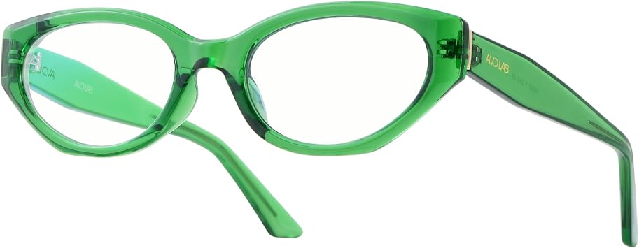 Blue Light Blocking Glasses for Woman, Trendy Cat Eye Oversized Computer Bluelight Eyeglasses AB2211Green Frame