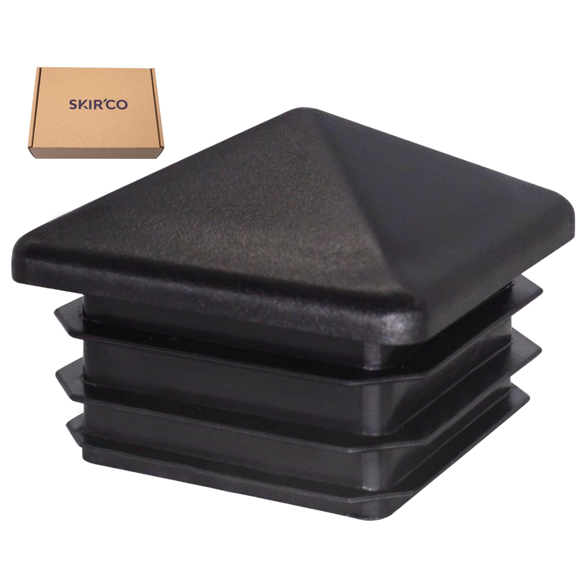 SKIR'CO (40 pcs) Square Plastic Plugs 40 x 40 mm, Tube End Caps, Fence Post Plugs, Square Tube Inserts, Black RAL 9005 - Image 2
