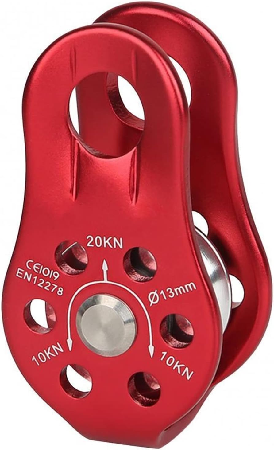 INLIMA Pulley Pulley Climbing Outdoor Rock Climbing Fixed Side Plate Single Sheave Pulley Hauling Gear Tool Climbing Accessories (Color : Rojo)