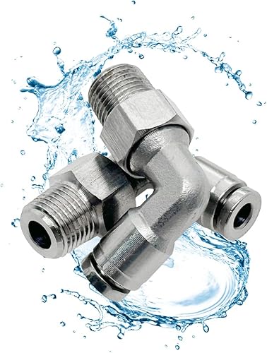 Vista 25 de 5 piezas neumáticas de acero inoxidable 304 codo macho de 1/4 pulgadas de tubo OD x 1/4 pulgadas NPT rosca empujar para conectar accesorios de aire