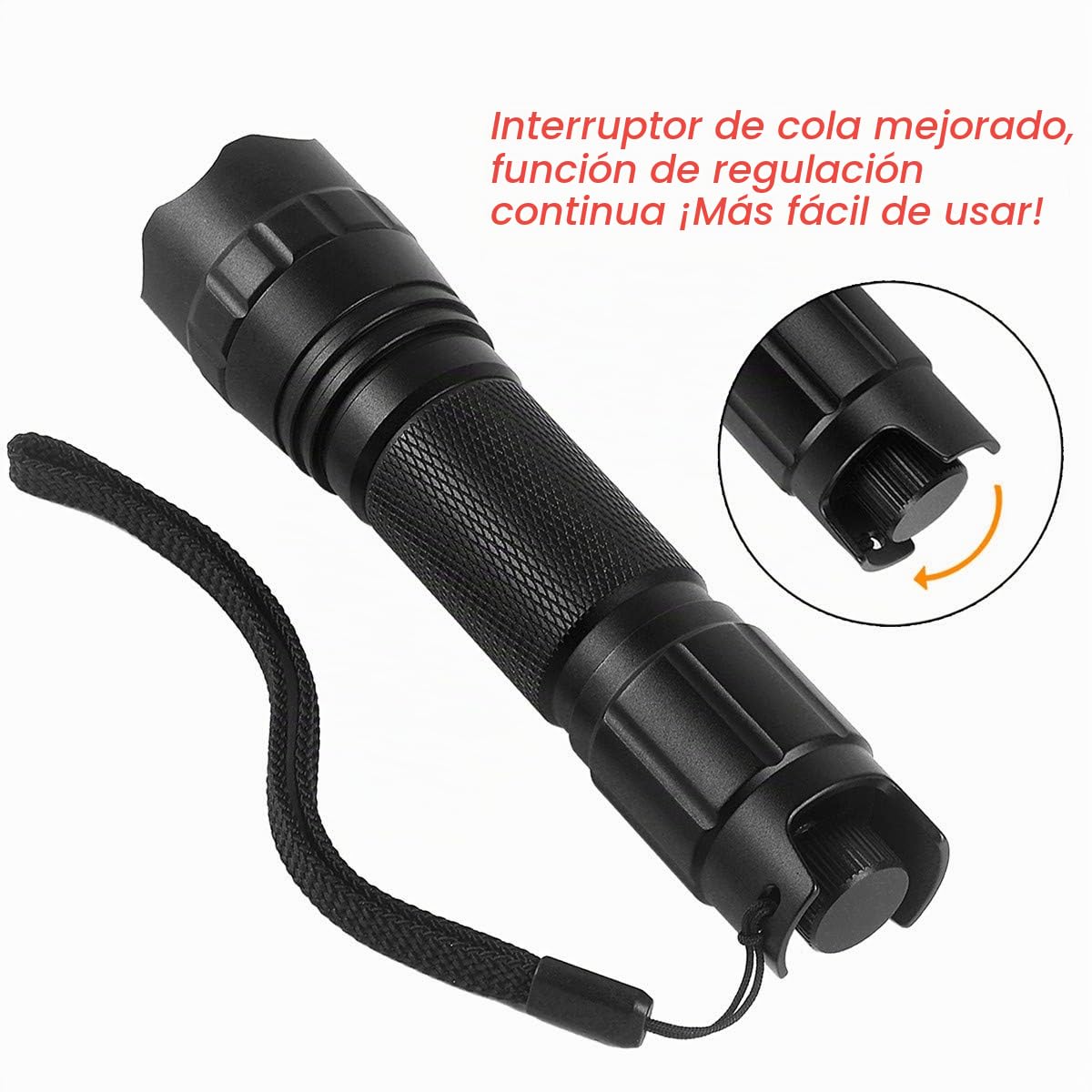Ultrafire Linterna UV 395-405 nm Luz UV con Regulación de Intensidad Continua, Lámpara Ultravioleta de Enfoque Ajustable, para Curado de Resinas, Detección de Fugas, Manchas de Orina de Mascotas