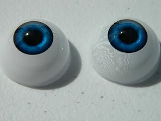 Dead Head Props Pair of Realistic Life Size Human/Zombie Acrylic Half Round Eyes for Halloween Props, Masks, Dolls (Blue FB02 Eyes) 26mm