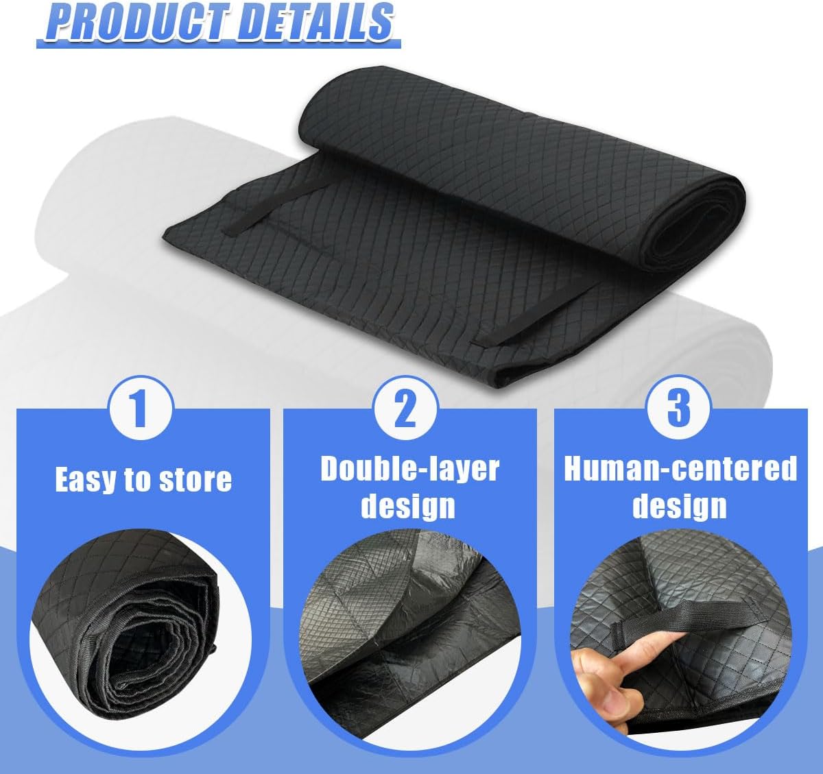 YoRise Foldable Car Repair Pad, Under Car Rolling Creeper Mat for Low Clearance, Portable Automotive Mechanic Creeper Pad Accessories for Special Roads, Long-Distance Trucks (Black)