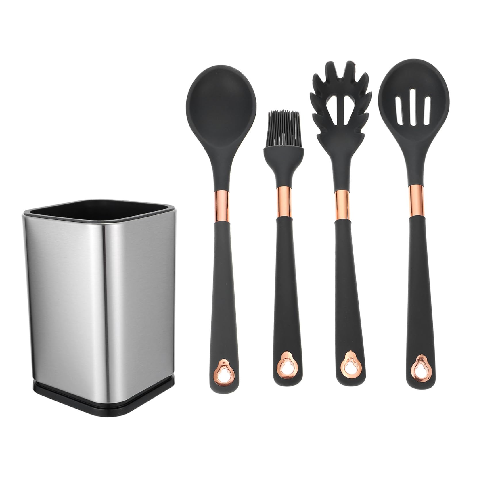 IMIKEYA Ensemble D'ustensiles Cuisine en Silicone 5 Pièces, Cuillères et Spatules Pratiques Antiadhésives Cuisine et Restaurant, Matériau Silicone Solide