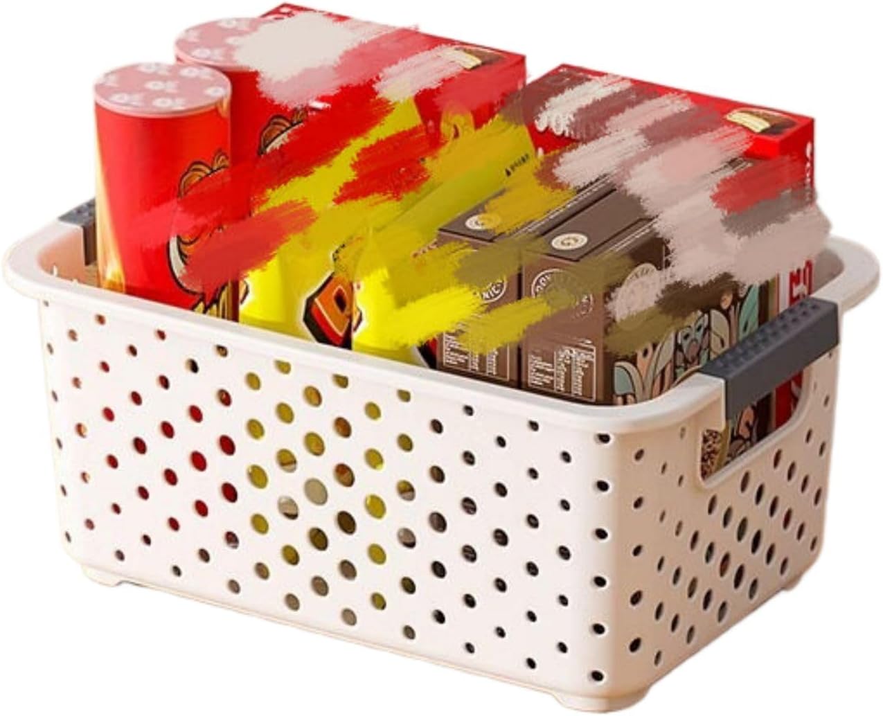 收纳盒杂物收纳筐橱柜零食玩具收纳箱家用厨房 Kitchen Gadgets, Cook Accessories 塑料储物镂空整理盒 KCookware Accessories - 1409