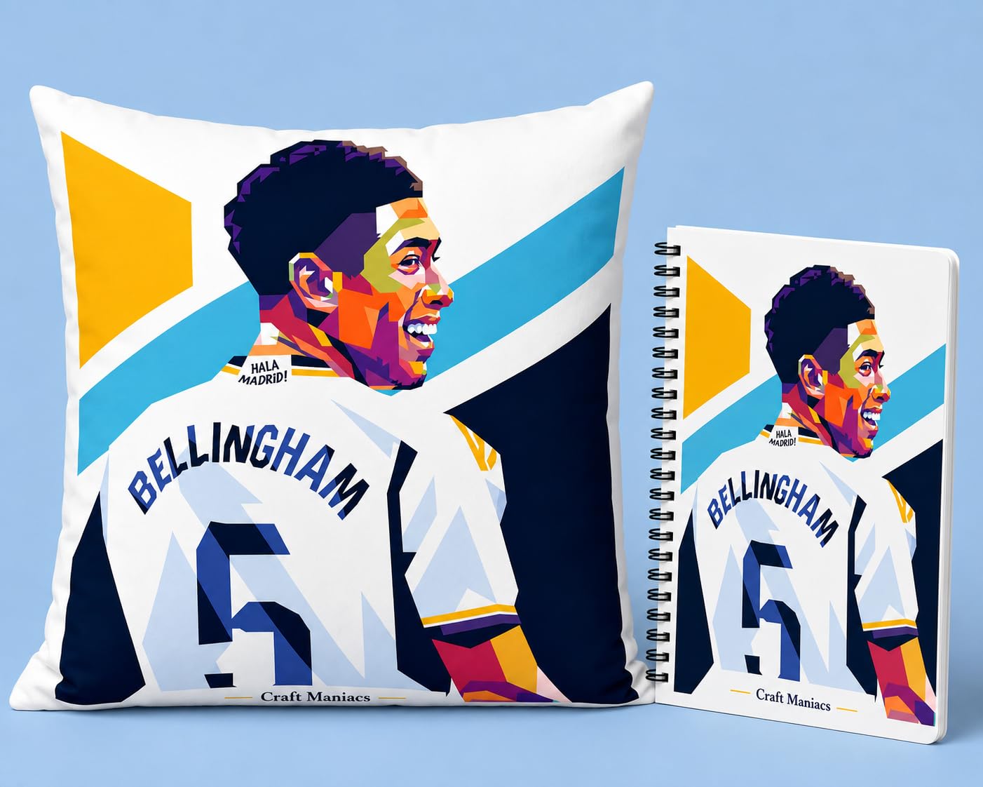 Jude Bellinghan Flag Pillow & Notebook Combo : A 16 * 16 Inch Pillow with Filler & A5 Sized Notebook with 160 Pages | Best Gift for Football Lovers-picture-10