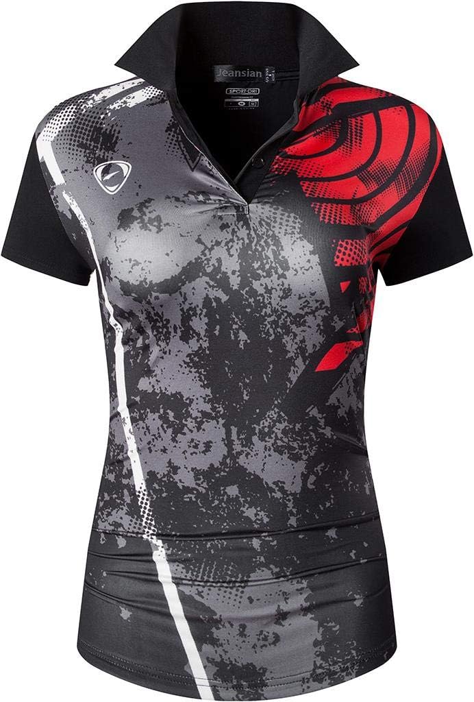 [jeansian] 女性のカジュアルウィッキング通気性のランニング半袖ポロTシャツトップス 速乾性 3 Packs SWT251