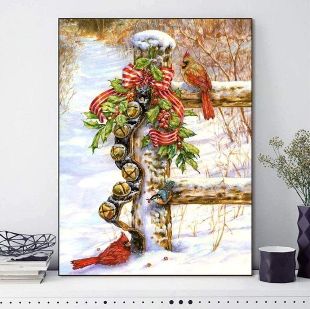Kit broderie tapisserie paysage d'hiver haut de gamme fils coton HD