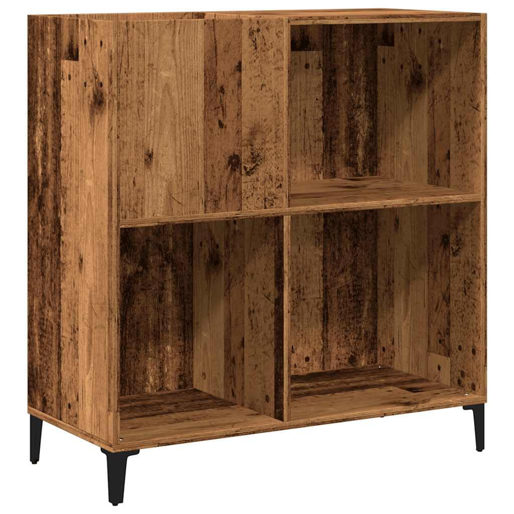 vidaXL Armadio a dischi vecchio legno 84,5x38x89 cm legno di ingegneria, armadio per giradischi, armadio di stoccaggio per dischi, credenza per giradischi