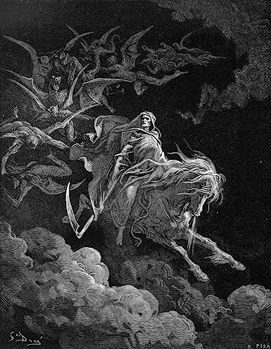 Recopilación de Impresiones sobre lonas disponible en línea para comprar. 48 MSTECO - Impresión artística sobre lona para pared, famosa visión de la muerte por Gustave Doré Bible por Gustave Dore para decoración de pasillo 60 x 90 cm