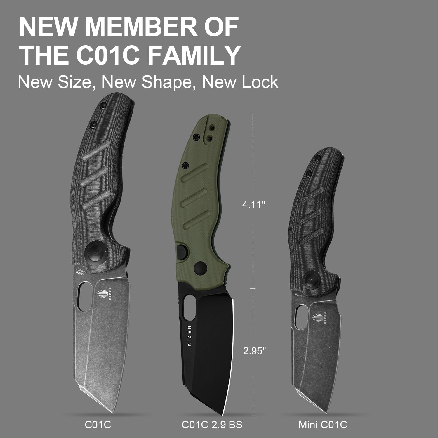 Amazon.com: Kizer C01C 2.9 BS Sheepdog Pocket Knife, 2.95