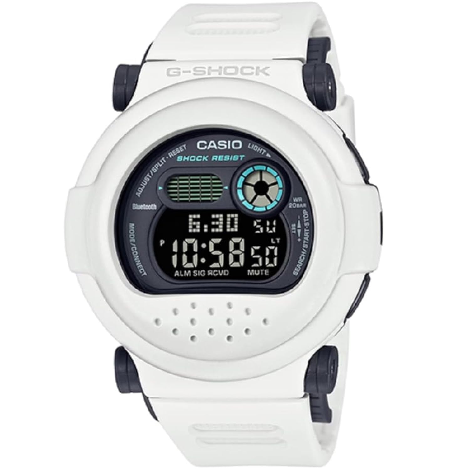 Casio Men Watch- G-SHOCK Digital science fiction white design Black Dial Resin Band G-B001SF-7DR