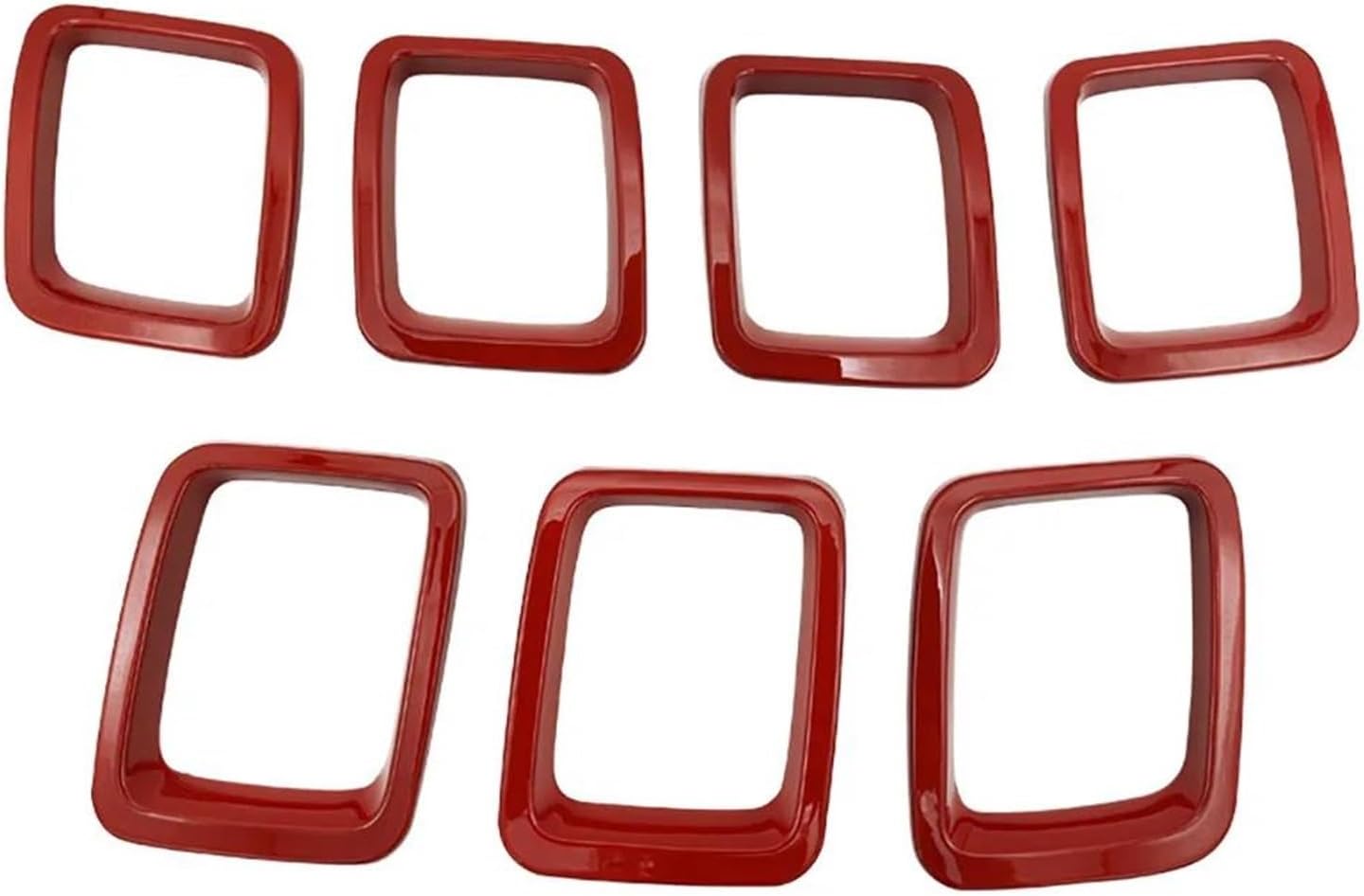 Front Bumper Grille For Jeep For Compass 2017 2018 2019 2020 Car Front Grill Decoration Cover Trim Stickers(RED)