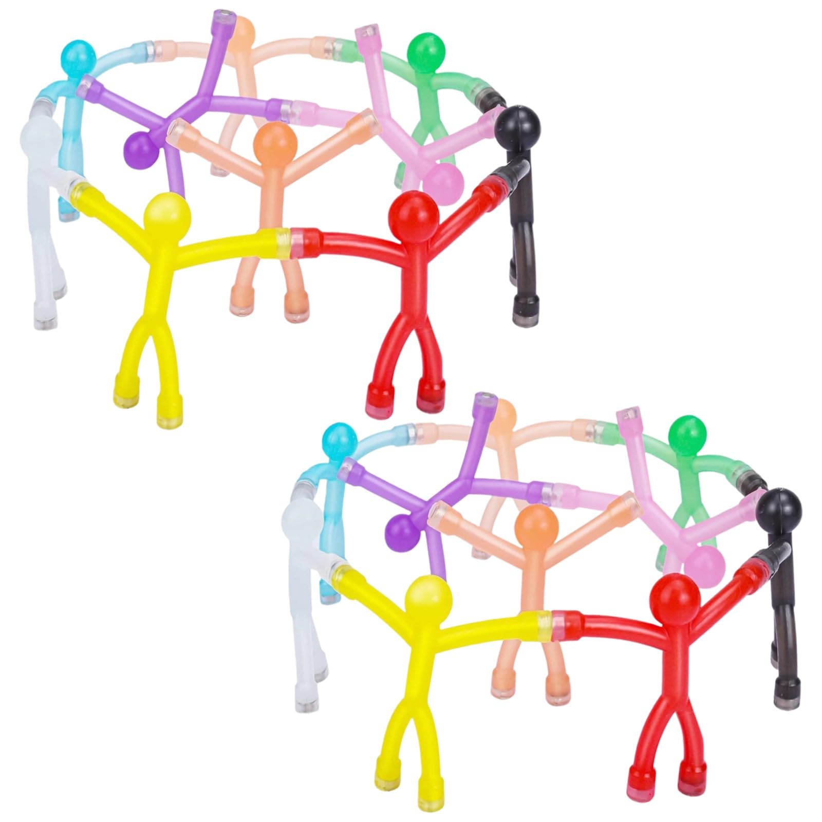 20 STK. Mini-Kletterfiguren mit hoher Haftkraft, Bunte humanoide Kühlschrankfiguren, vielseitige Fidget Toys mit starker Haftkraft, als Stressabbau- und Lernspielzeug-Geschenk