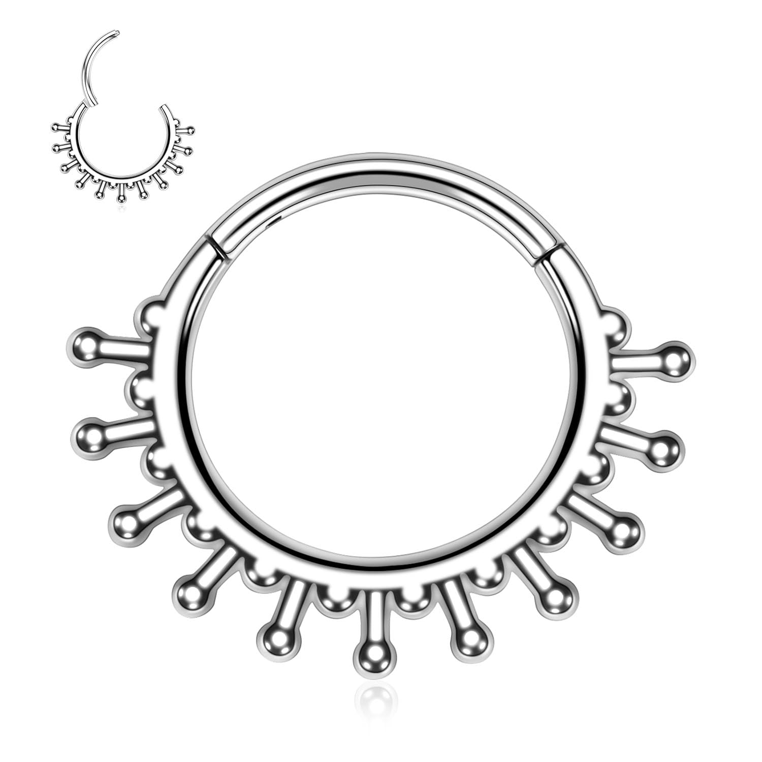 hengkaixuan Unique Animal Shape Septum Nose Ring Septum Jewellery 16G Daith Earrings Surgical Steel Nose Hoop Septum Clicker Conch Piercing Jewellery Rook Helix Tragus Cartilage Lobe Hoop Earring — view 42