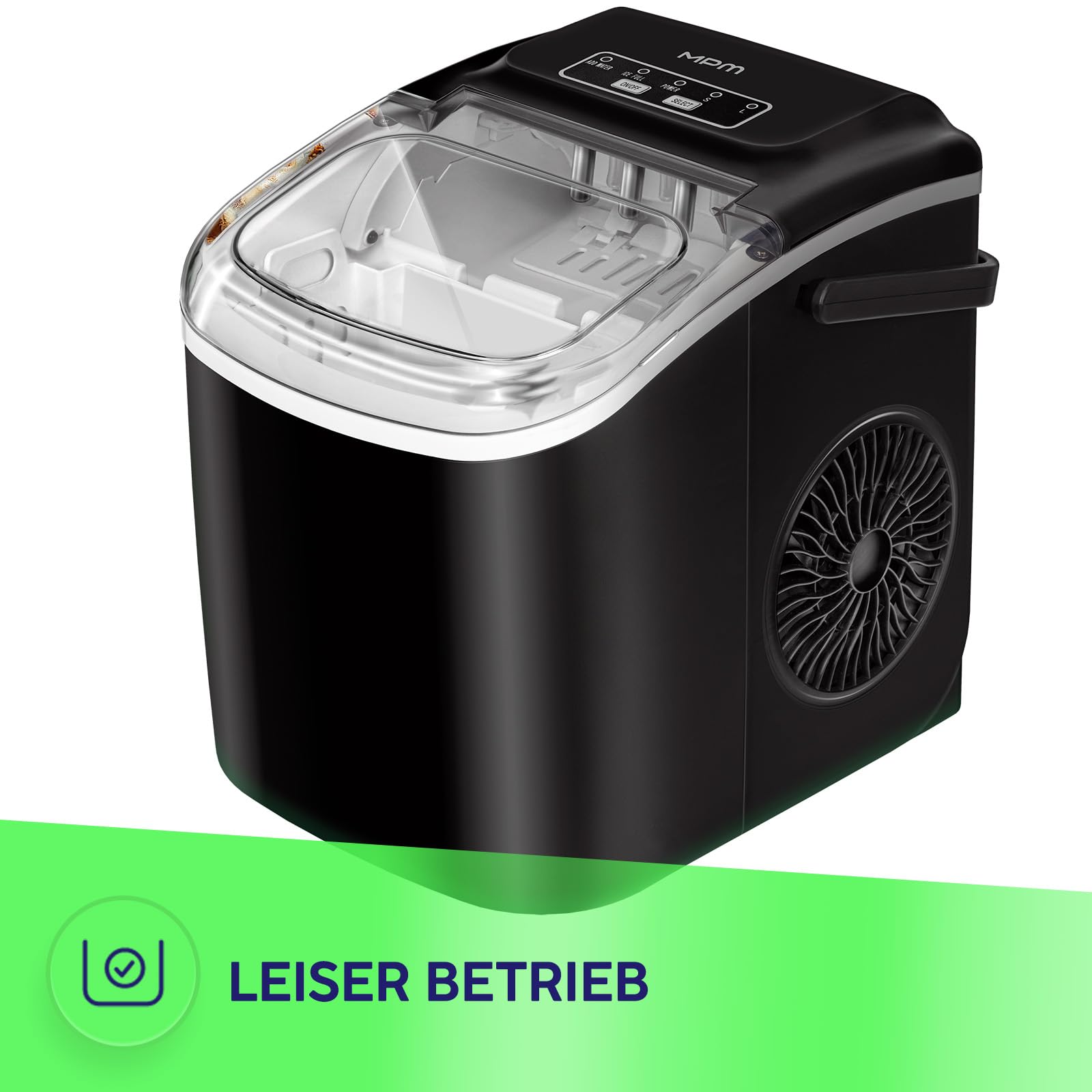 MPM Eiswürfelmaschine, 12 kg/24 h, 2 Größen, Selbstreinigung MKD-105