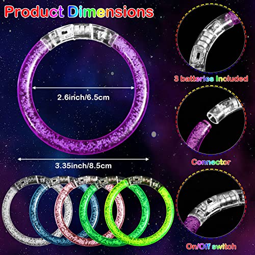 120 Pack Glow Sticks Bracelets Glow in the Dark Bracelets 6 Colors LED Glow Bracelets Flashing Light Up Bracelets Party… - Image 3