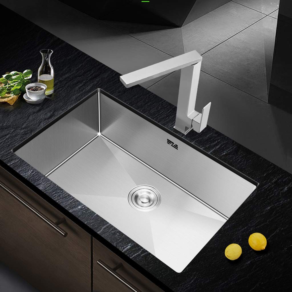 Amazon｜台所の流し 大型ステンレススチールブラックシングルスロット