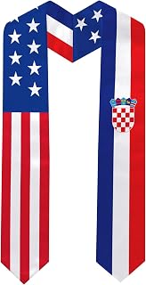 Croatia Flag Graduation Stole 72 x 5 Inches Decorative Ceremonial Accessory Sash for International Student (Baccalaureate Gown and Hat Not Included)