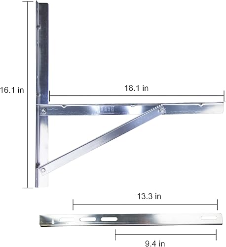 Miniatura 2 de TADERUILY Soporte de montaje en pared para condensador de 9000-24000 BTU, soportes de soporte de CA de acero inoxidable libre de óxido para sistemas
