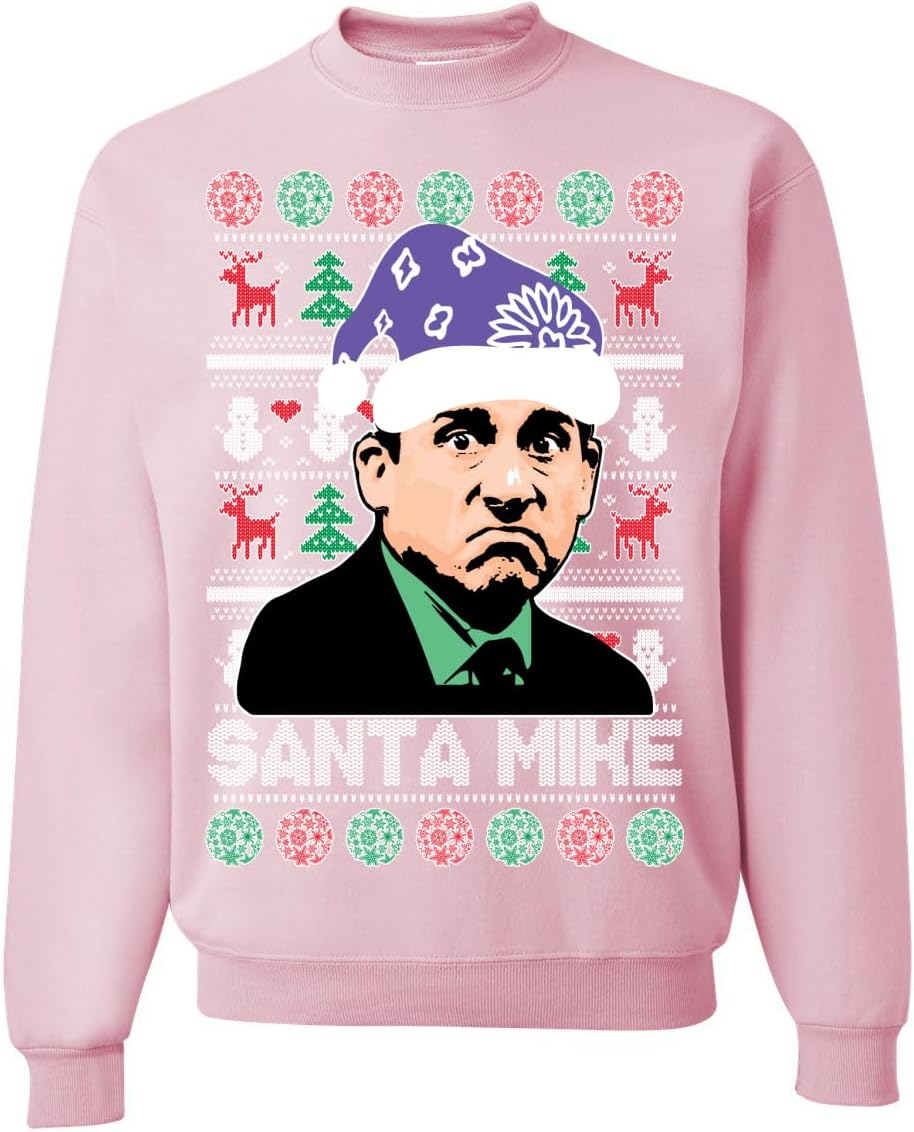 Wild Bobby Santa Mike Michael Scott The Office Ugly Christmas Sweater Unisex Crewneck Graphic Sweatshirt