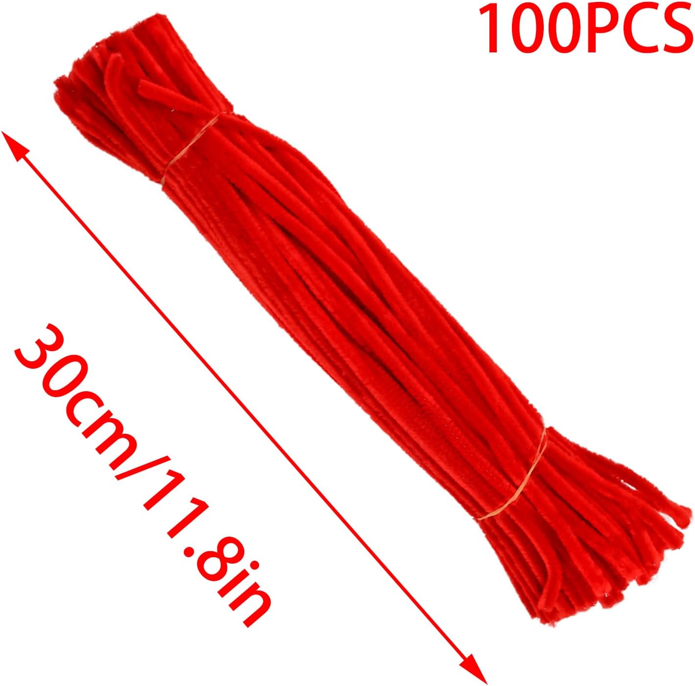 Pocoxll 400 Pack Pipe Cleaners Chenille Stems, 0.24 x 12 Inch Pipe Cleaners for Creative Home Decoration Supplies and Crafts Project(Red)