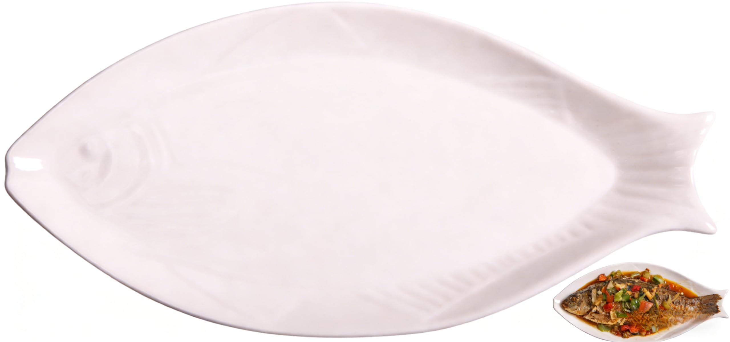 1 Pc Plato De Pescado Al Vapor Comida De Cerámica Bandeja De Comida De Porcelana Platos De Ensalada De Frutas Plato De Pasta Para La Cena Estilo Japones Platillo De Pescado