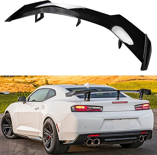 ZL1 - Alerón de tapa grande para maletero estilo 1LE color negro brillante compatible con Chevrolet Camaro 2016-2022 sin cámara de alerón trasero