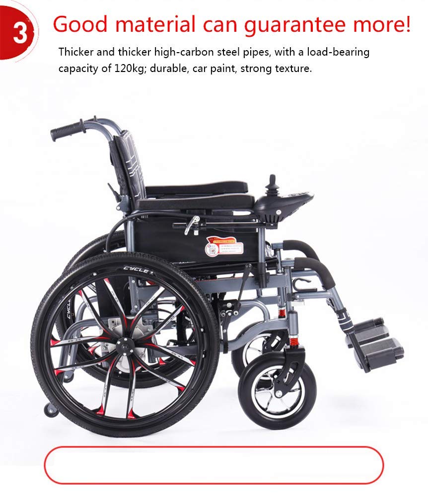 Sedia a rotelle elettrica Scooter Pieghevole e da viaggio Pieghevole Sedia a rotelle elettrica sicura Sedia a rotelle motorizzata da viaggio per impieghi gravosi