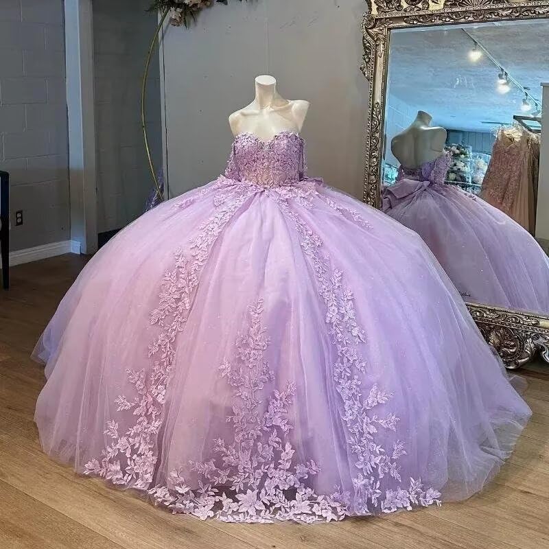 Sparkly Off Shoulder Quinceanera Dresses Puffy Beaded Sweet 16 Dress Lace Tulle Prom Dresses Long Ball Gown with Train3