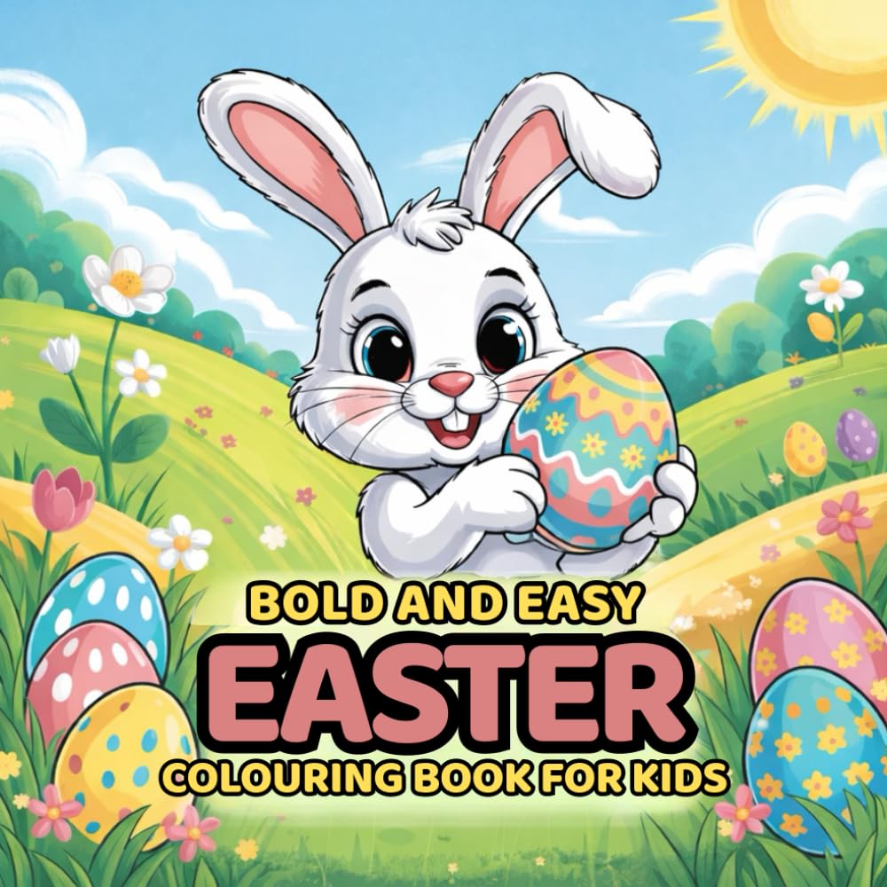 Bold & Easy Easter Colouring Book for Kids: Big, Simple Easter Designs for Kids