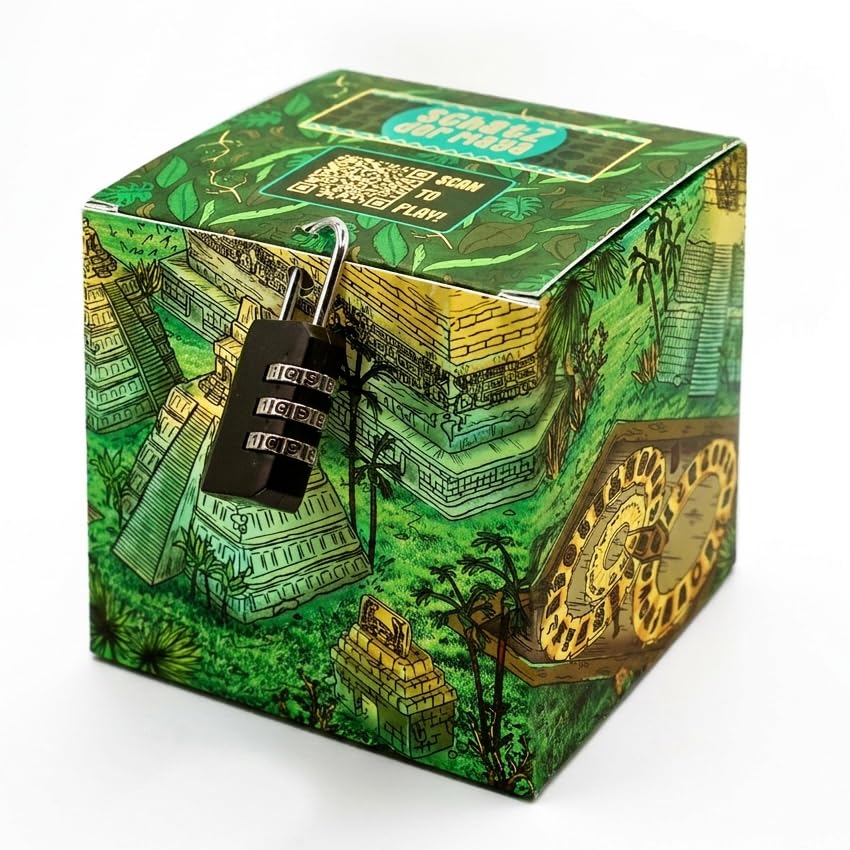 Rätselbox Schatzsuche-Abenteuer | Escape Room Spiel für Erwachsene | Maya-Tempel zum Verschenken | Geldgeschenke & Gutscheine zum Geburtstag verpacken | physisch & digital rätseln