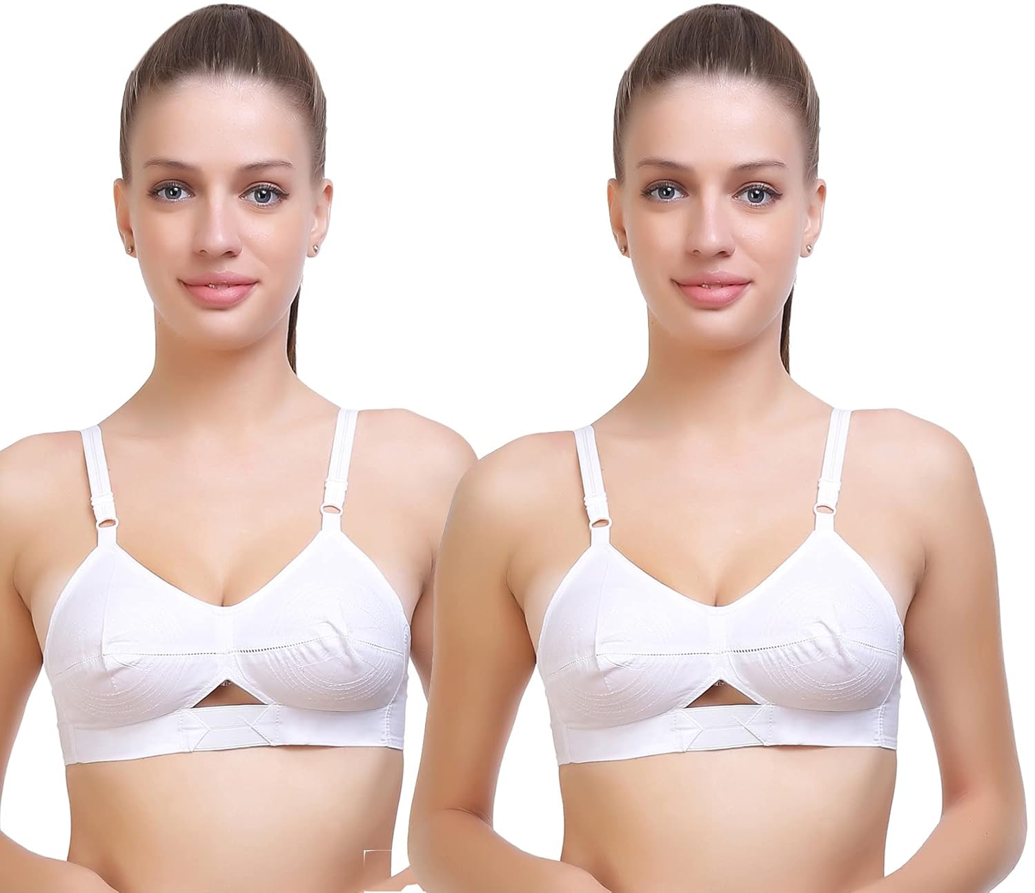 Stars and Yoy Comfortable 100% Cotton Bra Fit for Cup Size B and C (Pack of 2) Stars and Yoy Comfortable 100% Cotton Bra Fit for Cup Size B and C (Pack of 2)