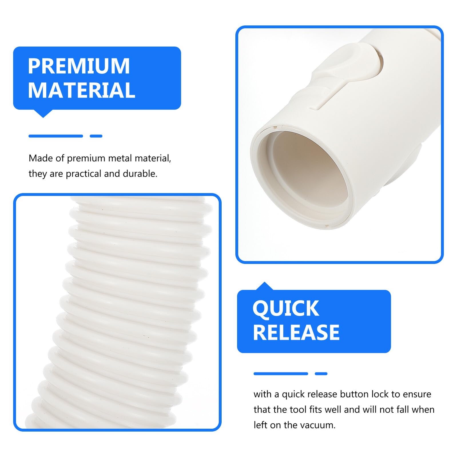 ERINGOGO Tubo Aspirapolvere Flessibile Bianco Estensibile Resistente e Facile da Installare Ricambio Compatibile per Tubo di Aspirazione Polvere